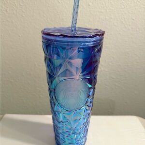 Starbucks Blue Iridescent Tumbler with Straw